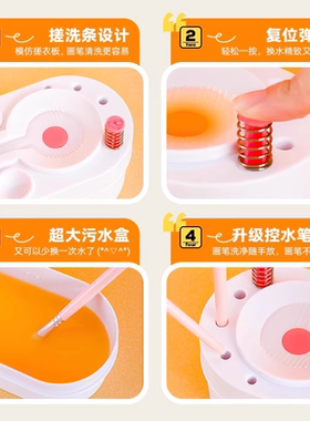 风逸晨洗笔器diy填色数字油画专用工具洗笔神器画笔清洗笔桶丙烯