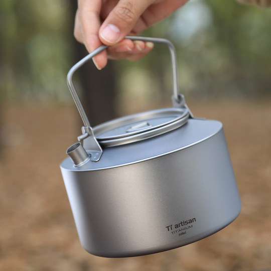 Titanium craftsman outdoor pure titanium water boiling teapot