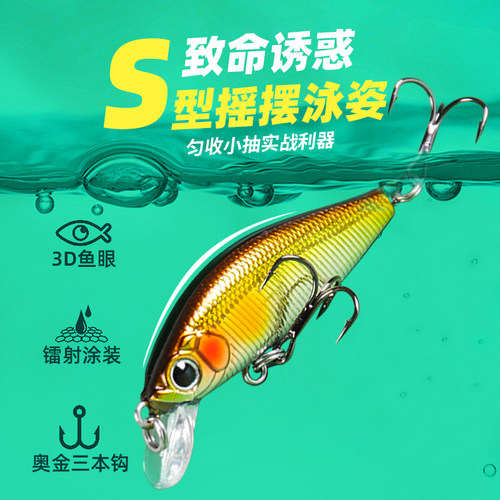 微物颤沉小米诺溪流缓沉马口翘嘴鲈鱼鳟鱼红眼鱼沉水米诺路亚假饵 - 图1