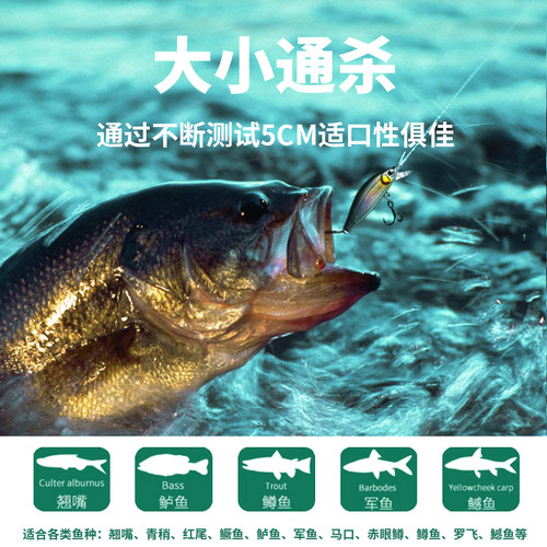 微物颤沉小米诺溪流缓沉马口翘嘴鲈鱼鳟鱼红眼鱼沉水米诺路亚假饵 - 图0