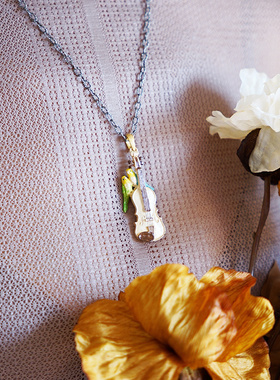 Palnartpoc小众小提琴鹦鹉项链