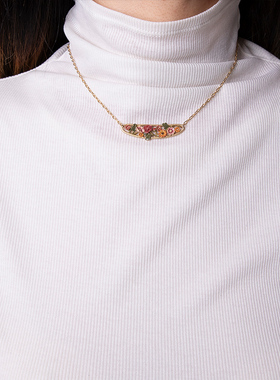 Palnartpoc一字镂空花园项链