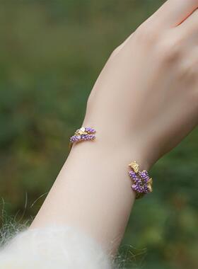 Palnartpoc薰衣草花束手镯