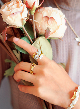 Palnartpoc小众设计白鸽戒指