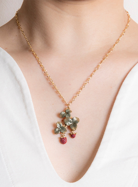 Palnartpoc红色野莓项链