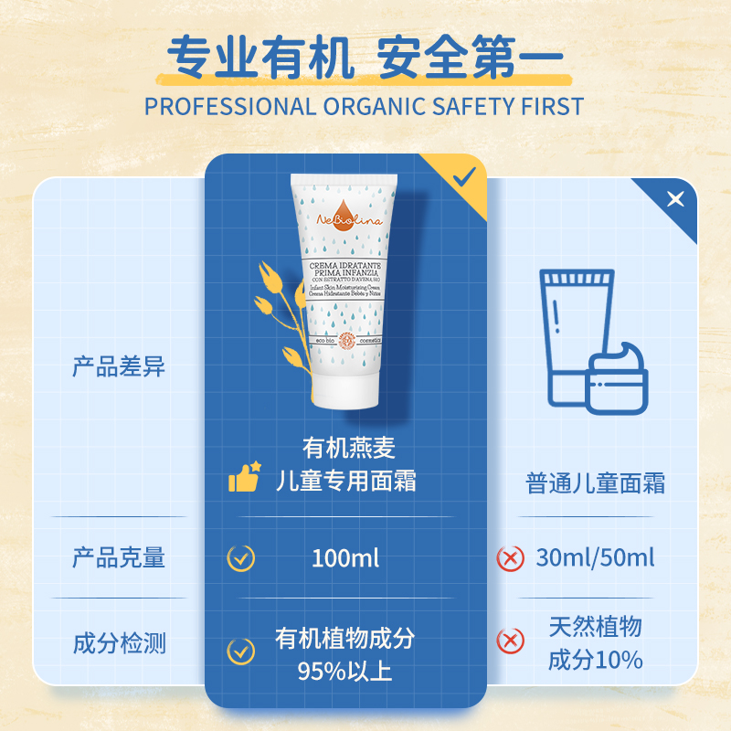 欧优乐儿童有机保湿面霜秋冬滋润补水男童女孩宝宝修护 - 图0