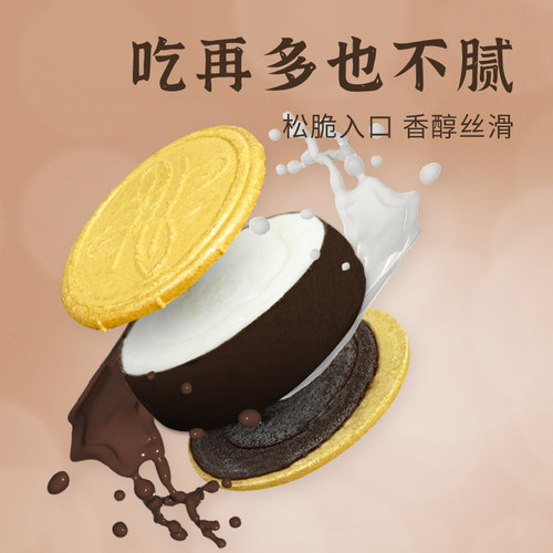 进口林一二冰淇淋饼干三明治香草夹心冰激凌日本网红雪糕冷饮盒装 - 图1