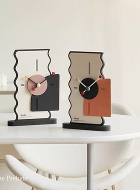 样板间装饰品客厅时钟奶油风摆件