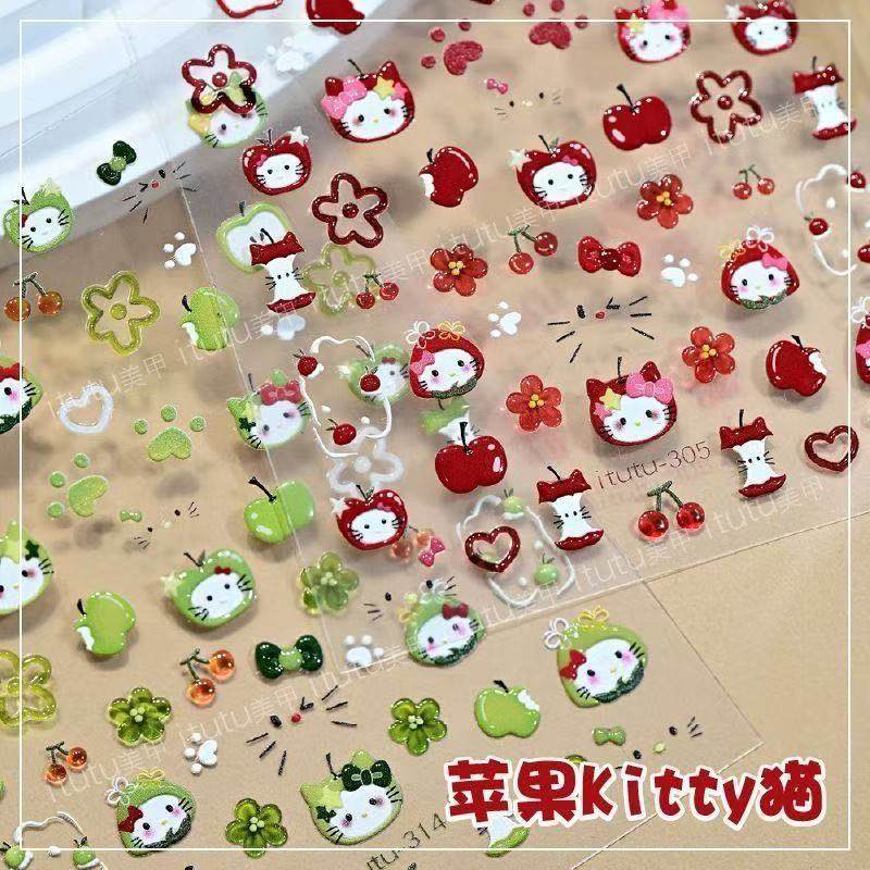 苹果猫儿童指甲贴女孩美甲贴纸女生小朋友指甲贴2026新款卡通小学生自粘可爱公主手指钻石贴画贴小孩指甲饰品,淘宝优惠券,粉丝福利购,淘宝优惠卷