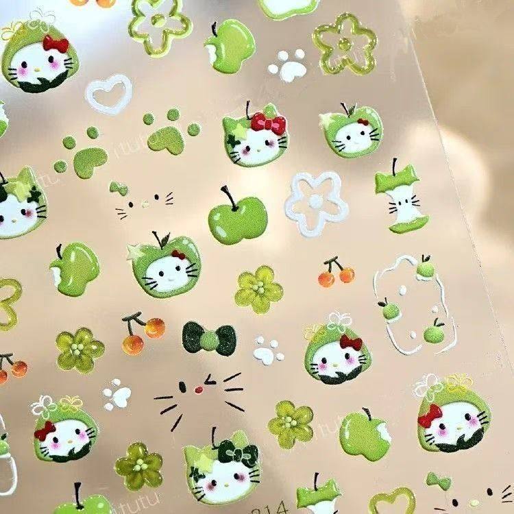 苹果猫儿童指甲贴女孩美甲贴纸女生小朋友指甲贴2026新款卡通小学生自粘可爱公主手指钻石贴画贴小孩指甲饰品,淘宝优惠券,粉丝福利购,淘宝优惠卷