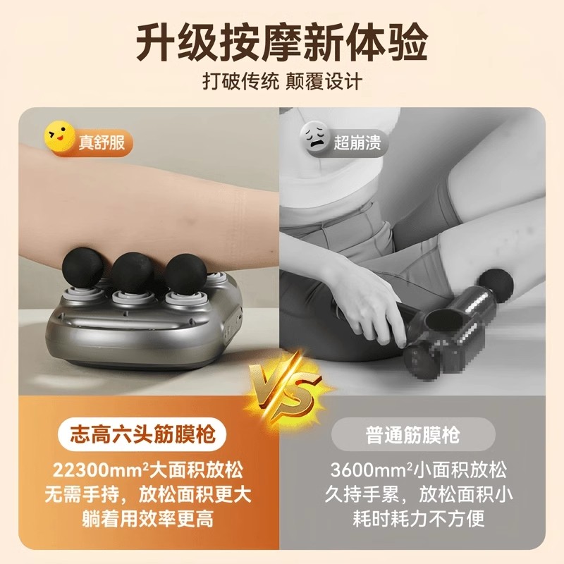 志高电动六头筋膜枪肌肉按摩仪器摩枪全身大小腿放松多功能多头按,淘宝优惠券,粉丝福利购,淘宝优惠卷
