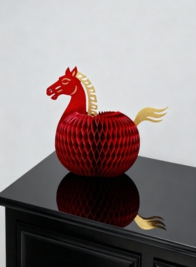 马年摆件桌面新年入户玄关创意装饰品客厅房间氛围感家居好物红色