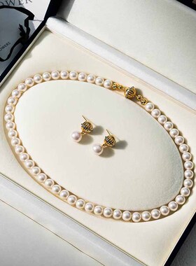 日本coss koko施华家珍珠项链女高级感轻奢新款蓝钻小香风大气