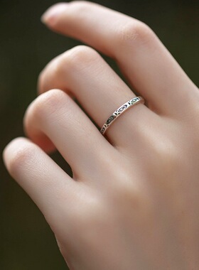 日本coss koko锦鲤在手应有尽有好运复古银可调节戒指小众指环