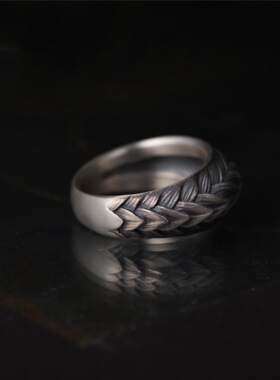 日本coss koko工作室银红链戒指原创设计手工小众复古个性潮人