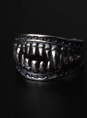 日本coss koko男士925银戒指毒液牙霸气银饰女送男友礼物ins哥特