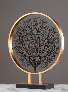 现代轻奢风发财树客厅茶几摆件家居饰品新中式玄关酒柜艺术装饰品