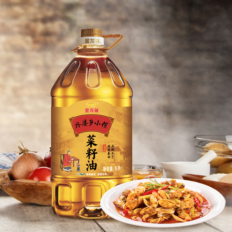 金龙鱼外婆乡小榨菜籽油5L/桶食用油小榨风味非转基因压榨工艺-图2