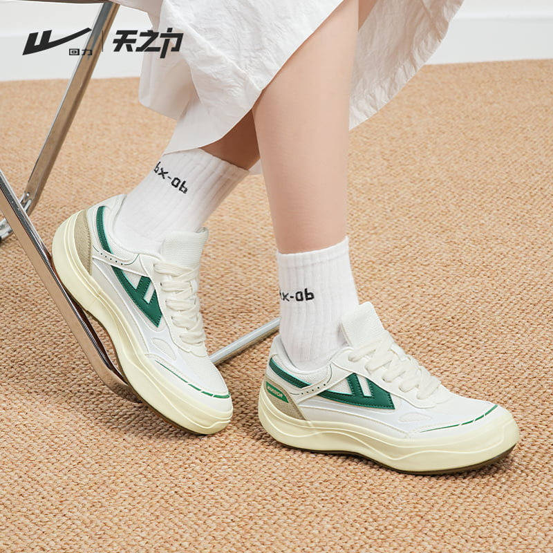 回力天之力帆布鞋女鞋厚底休闲运动鞋女2025新款透气百搭男女增高