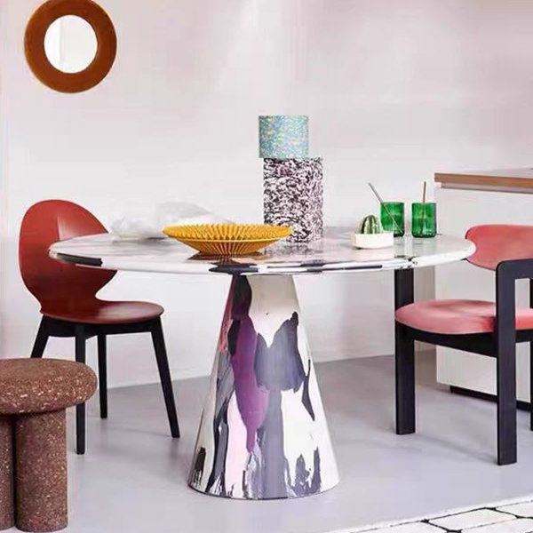 餐桌茶几玻璃钢创意边几轻奢休闲桌定制荷兰艺术家熔炉油画彩绘桌,淘宝优惠券,粉丝福利购,淘宝优惠卷