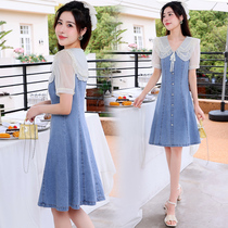 Denim Ocean Dress Womens Summer 2022 New Design Sensation Small Crowdsourced small sub-ocean pie minus age a word dress