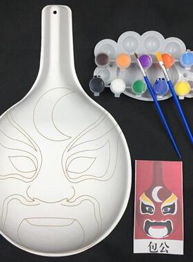 diy手绘画马勺葫芦带纹路DIY脸谱