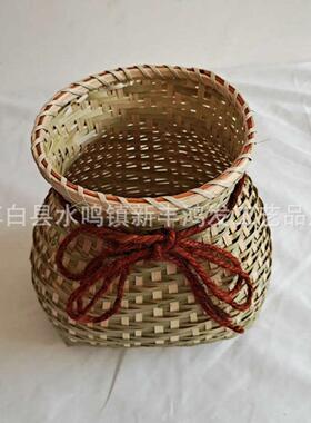 大中小号竹编鱼篓手工儿童小背篓