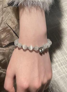 朱颜~红绿珠铃铛平安锁手链小众国风叠戴手串新中式本命年手饰