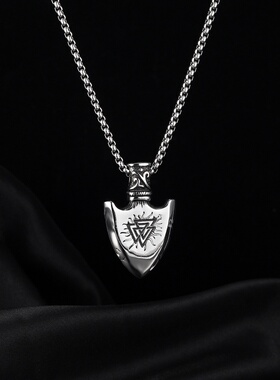 新款个性朋克雪花箭头防身项链潮男不锈钢链条十字架节日礼物