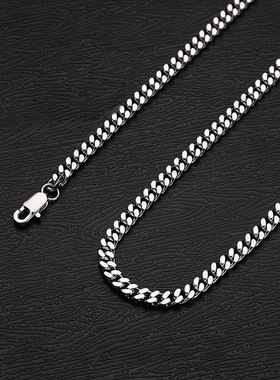 2025新款亚马逊爆款单织四面磨不锈钢项链钛钢手链日字扣霸气款