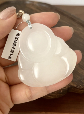 新疆金丝玉佛公吊坠羊脂白玉佛项链弥勒佛玉坠笑佛挂件天然大肚佛