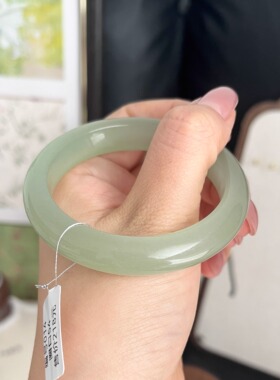 天然东陵玉手镯天山翠手镯油青色玉镯女远山黛玉手镯翡翠色送礼物