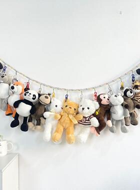 玩偶上墙收纳儿童房毛绒娃娃网兜收纳挂绳玩具公仔墙展示墙神器