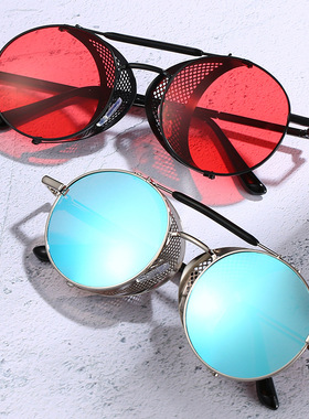 日本TopWhit欧美新款蒸汽朋克眼镜个性挡风墨镜太阳眼镜 复古