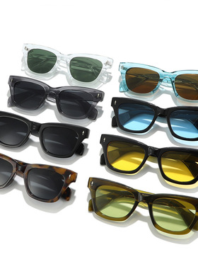 日本topwhit春季猫眼太阳镜简约时尚百搭男女士铆钉墨镜sunglass