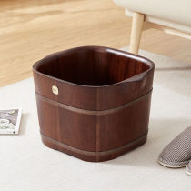 Early Hearts Large Leaf Flowers Pear Wood Foam Foot Bucket Wood Bucket Foot Basin High Barrel Thickened Wood Basin Fathers Festival Wellness Gift
