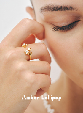 安铂洛利淡水珍珠开口戒