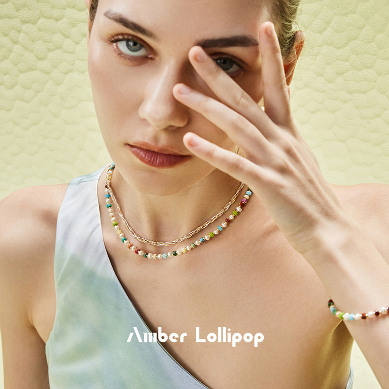 【英国艺术家联名】Amber Lollipop彩色多巴胺项链套装设计感礼盒,淘宝优惠券,粉丝福利购,淘宝优惠卷
