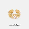 AmberLollipop pearl ring