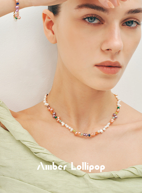 安铂洛利彩色串珠珍珠项链