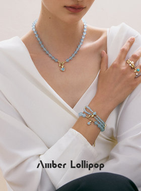 安铂洛利海蓝宝叠戴手串水晶手链