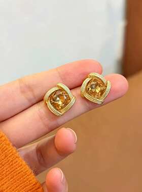 官方正品轻奢高级感几何方糖耳钉精致白色女2026新款爆款时尚百搭