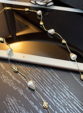 项链女长款韩版时尚气质百搭多层镂空珍珠挂链装饰毛衣链配饰