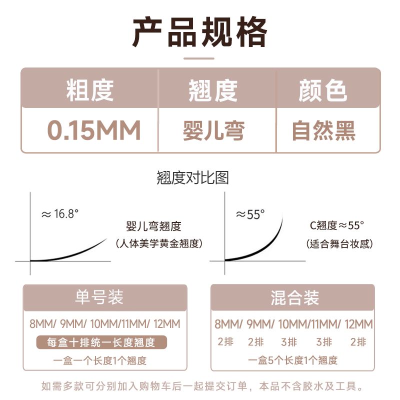 婴儿弯单根睫毛嫁接超软毛婴儿直扁毛自然美睫师美睫店专用假睫毛-图2