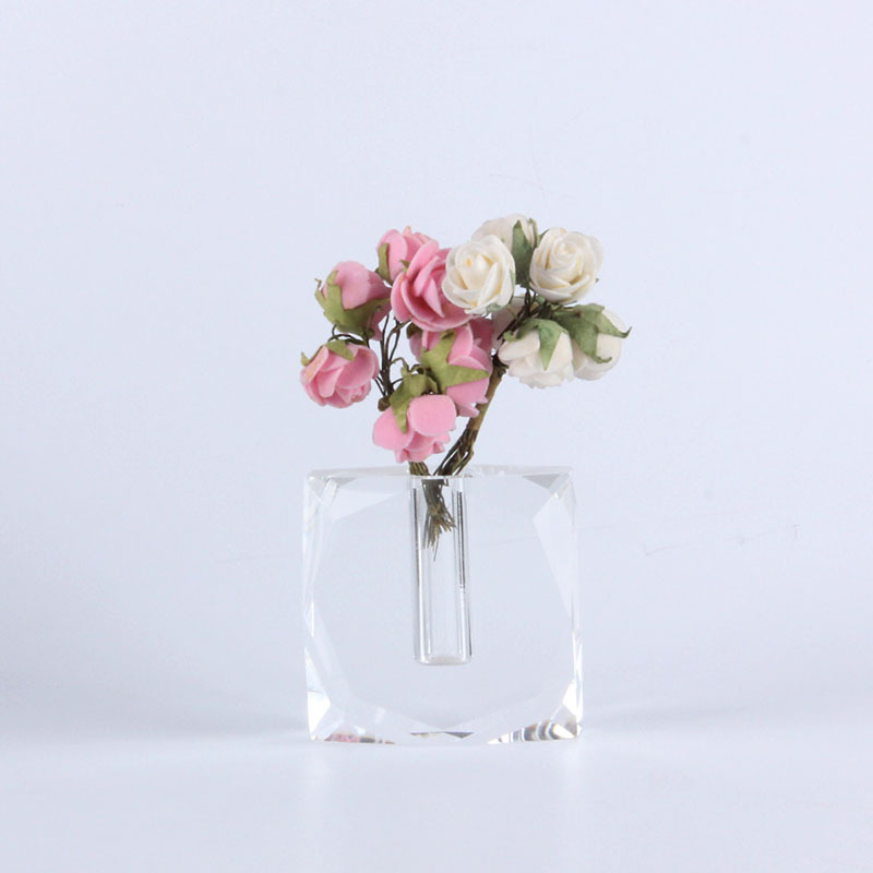 低调小款水晶玻璃花瓶水晶玻璃独特造型花瓶商业