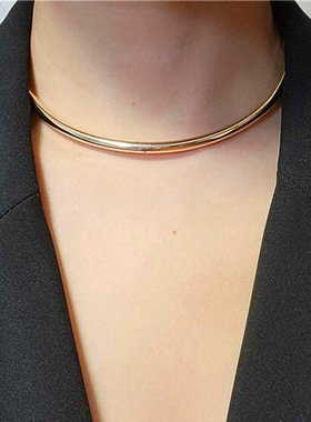 欧美简约铜管金属项圈女项链外贸饰品choker颈圈 necklace women