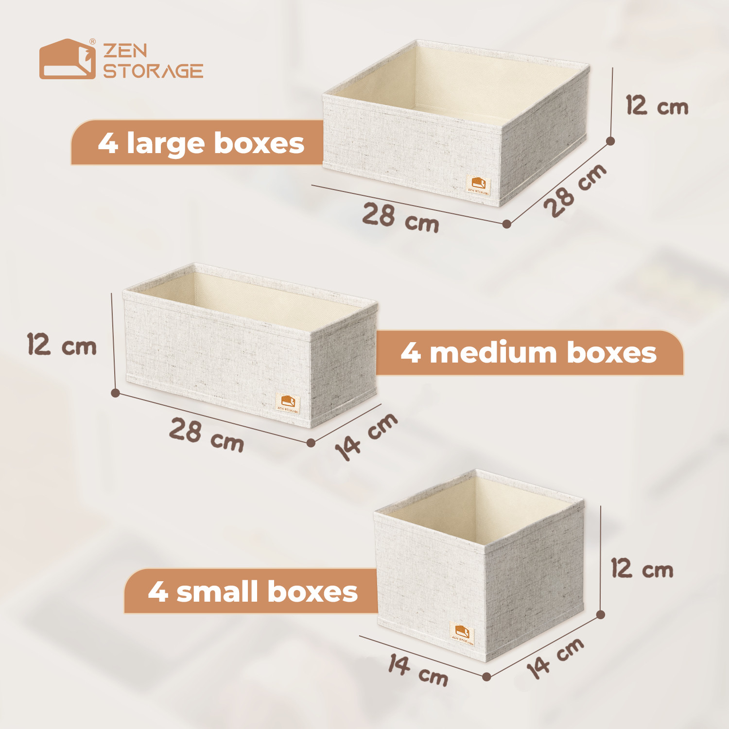 チュシンミ-婴儿衣物天山棉麻宝宝用品分隔整理箱内衣内裤收纳盒,淘宝优惠券,粉丝福利购,淘宝优惠卷