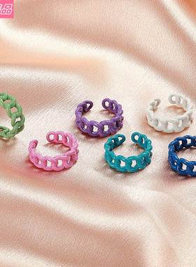 Metal chain European and American simple index finger ring