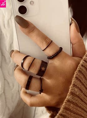 Hot sale Black Knuckle Rings Creative Joint Ring Simple Set