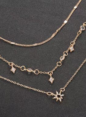 popular fashion new women's multi-layer necklace欧美星星项链